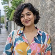 Rhea, a women and work creator, outdoors